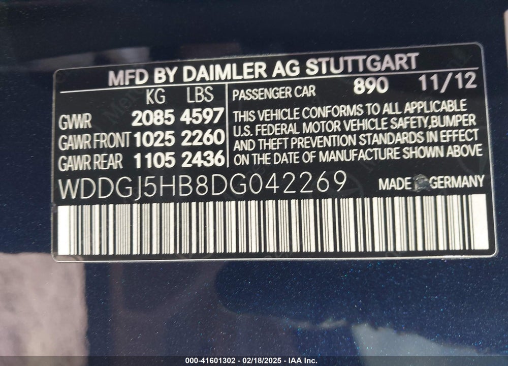 2013 MERCEDES-BENZ C 350 VIN: WDDGJ5HB8DG042269