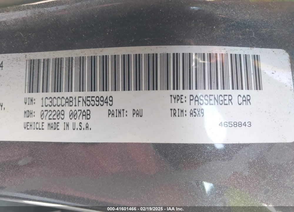 2015 CHRYSLER 200 VIN: 1C3CCCAB1FN559949