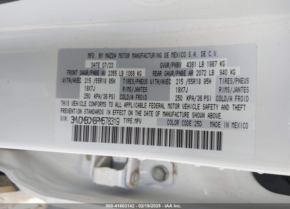 2023 MAZDA CX-30 2.5 S PREFERRED VIN: 3MVDMBCM8PM578319