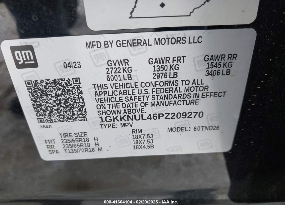 2023 GMC ACADIA AWD SLT VIN: 1GKKNUL46PZ209270