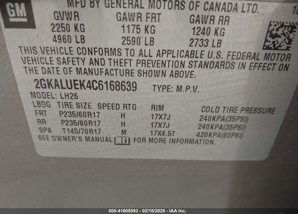 2012 GMC TERRAIN SLT-1 VIN: 2GKALUEK4C6168639