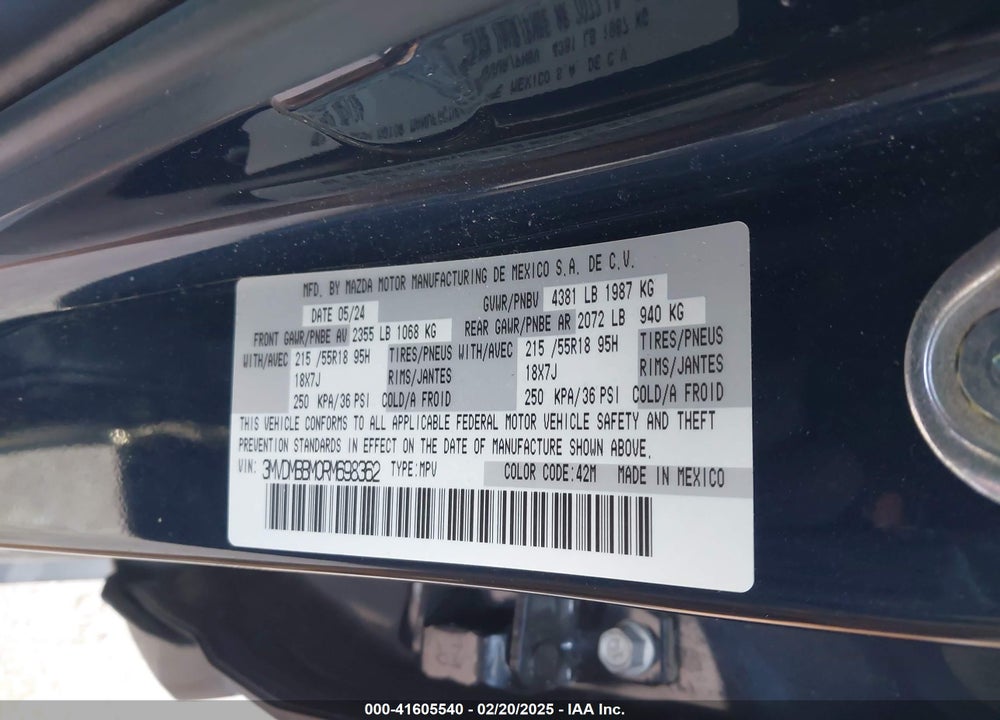2024 MAZDA CX-30 2.5 S SELECT SPORT VIN: 3MVDMBBM0RM698362