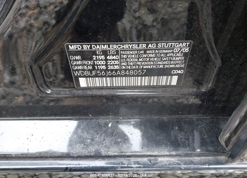 2006 MERCEDES-BENZ E 350 VIN: WDBUF56J66A848057