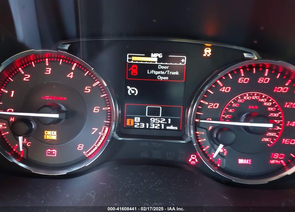 2015 SUBARU WRX VIN: JF1VA1D66F9801341