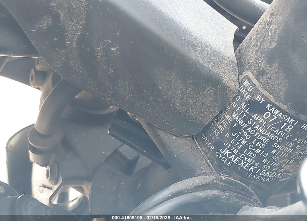 2019 KAWASAKI EX650 F VIN: JKAEXEK15KDA29958