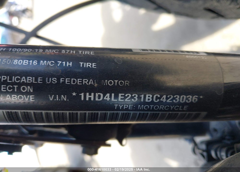 2011 HARLEY-DAVIDSON XL883 N VIN: 1HD4LE231BC423036