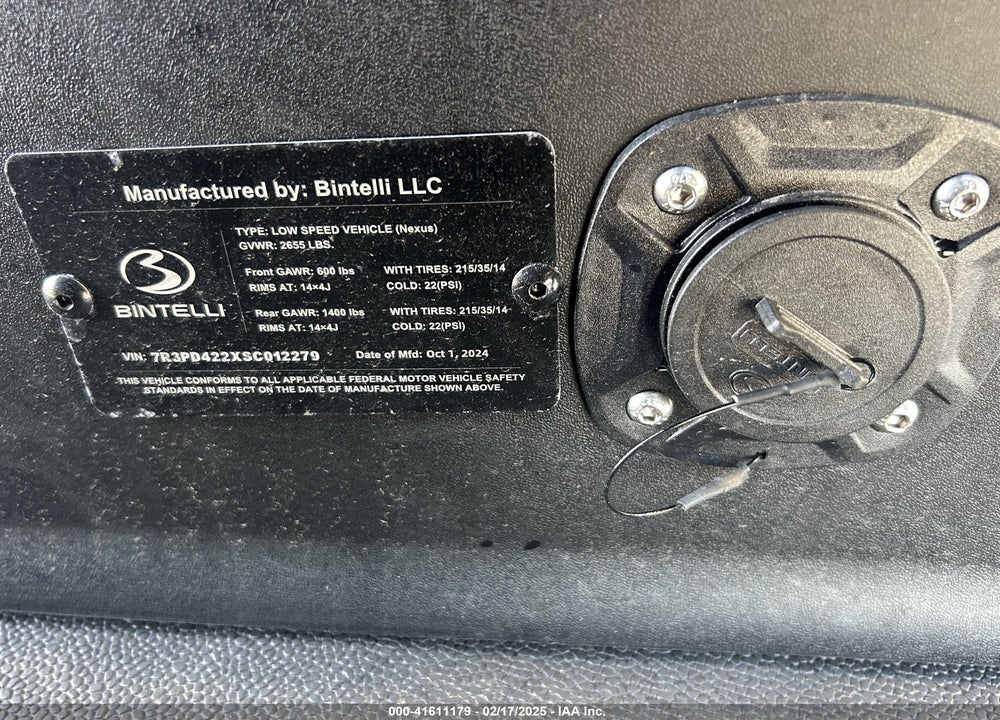 2024 BINTELLI NEXUS VIN: 7R3PD422XSC012279