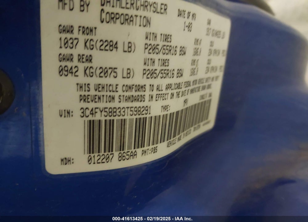 2004 CHRYSLER PT CRUISER VIN: 3C4FY48B54T280426