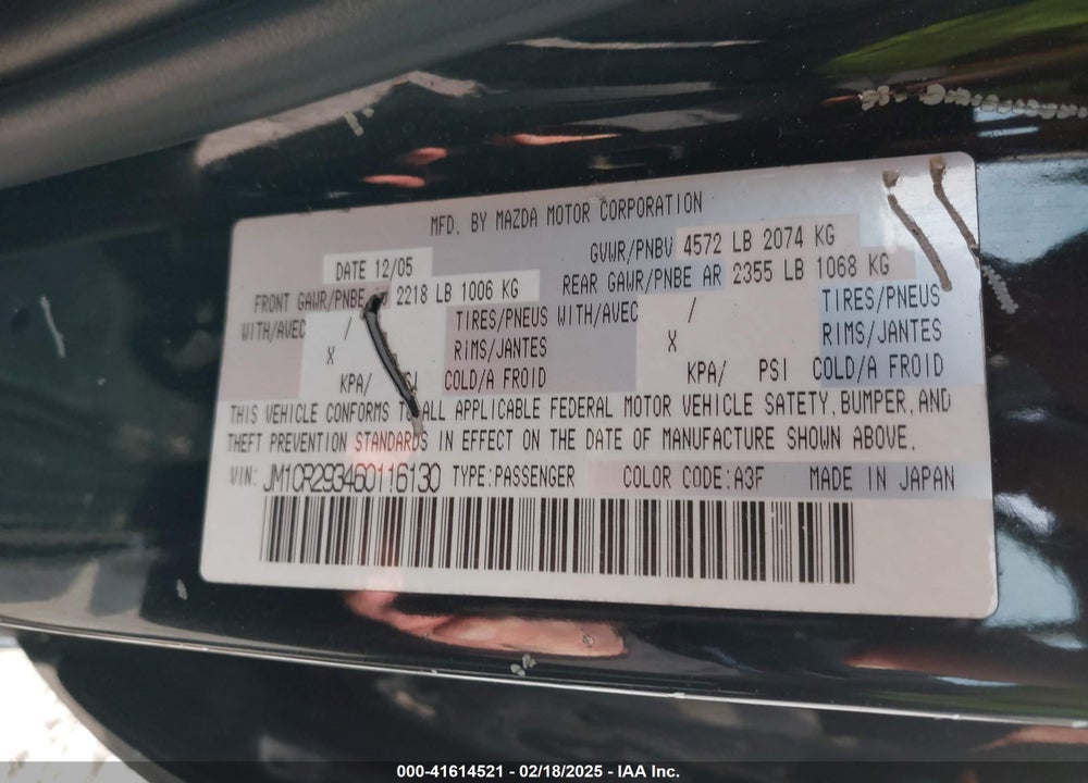 2006 MAZDA 5 TOURING VIN: JM1CR293460116130