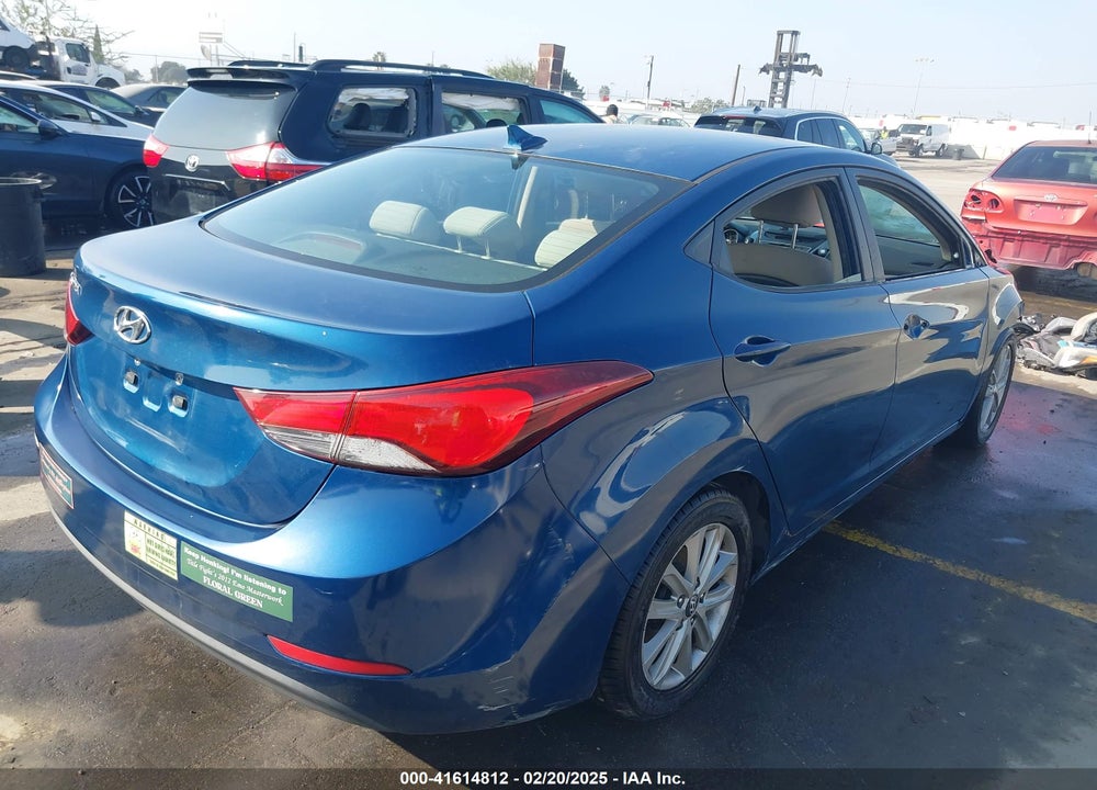 2014 HYUNDAI ELANTRA VIN: KMHDH4AE9EU186922