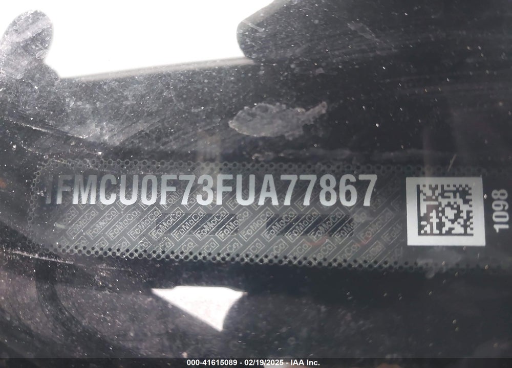 2015 FORD ESCAPE S VIN: 1FMCU0F73FUA77867