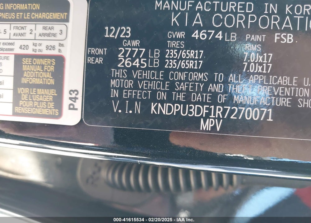2024 KIA SPORTAGE LX VIN: KNDPU3DF1R7270071