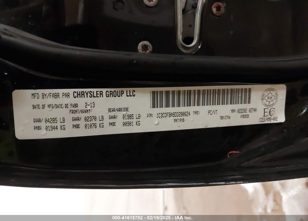 2013 DODGE DART VIN: 1C3CDFBA9DD290624
