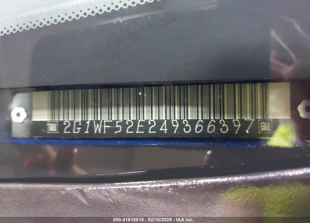 2004 CHEVROLET IMPALA VIN: 2G1WF52E249366397