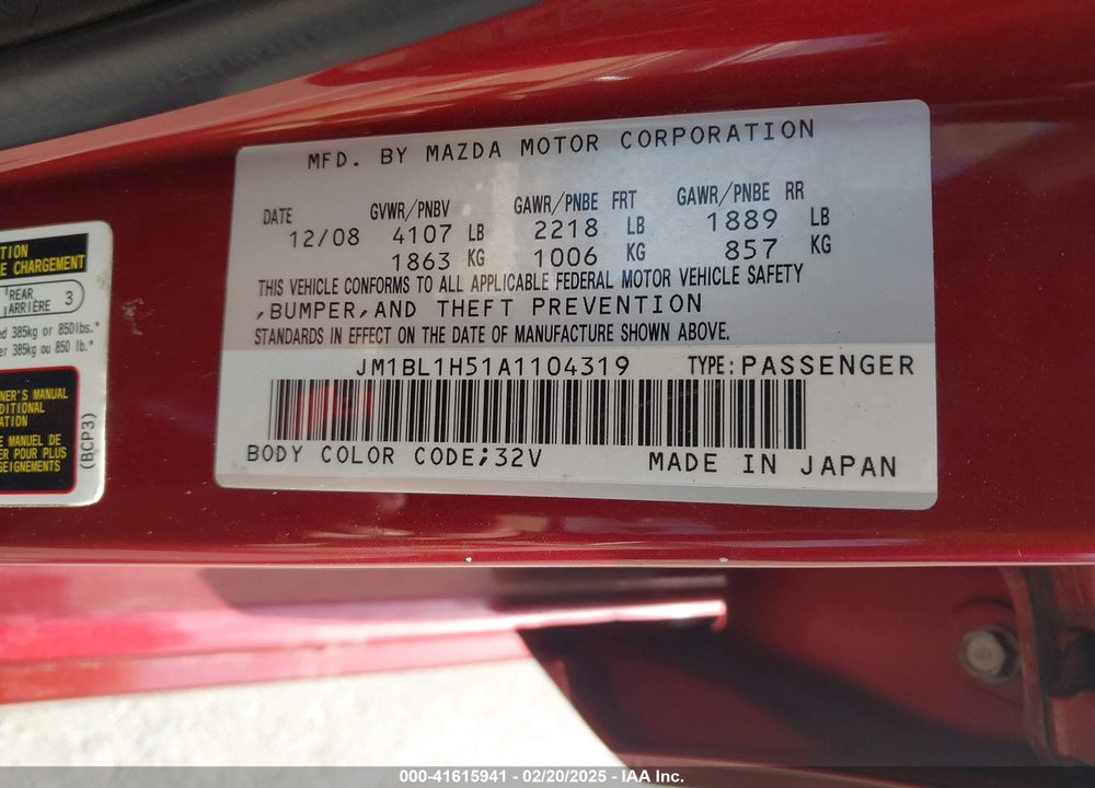 2010 MAZDA 3 S GRAND TOURING VIN: JM1BL1H51A1104319