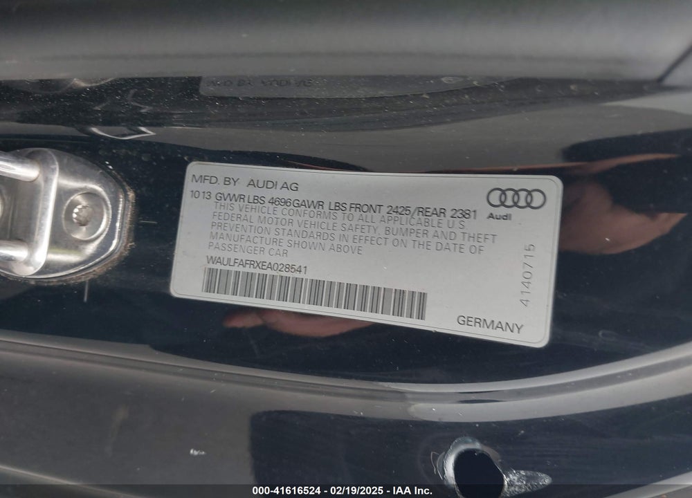 2014 AUDI A5 2.0T PREMIUM VIN: WAULFAFRXEA028541