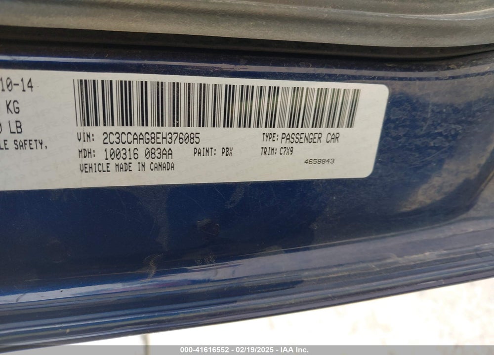 2014 CHRYSLER 300 VIN: 2C3CCAAG8EH376085
