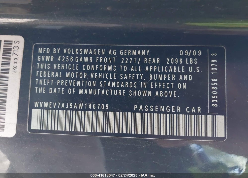 2010 VOLKSWAGEN GTI VIN: WVWEV7AJ9AW146709