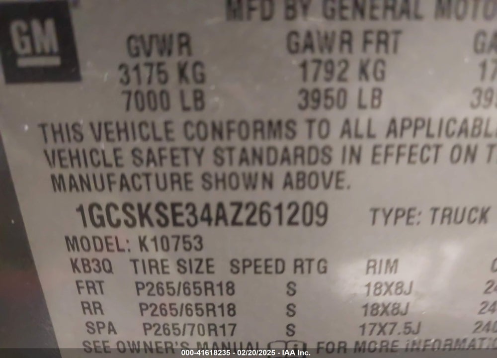2010 CHEVROLET SILVERADO 1500 LT VIN: 1GCSKSE34AZ261209