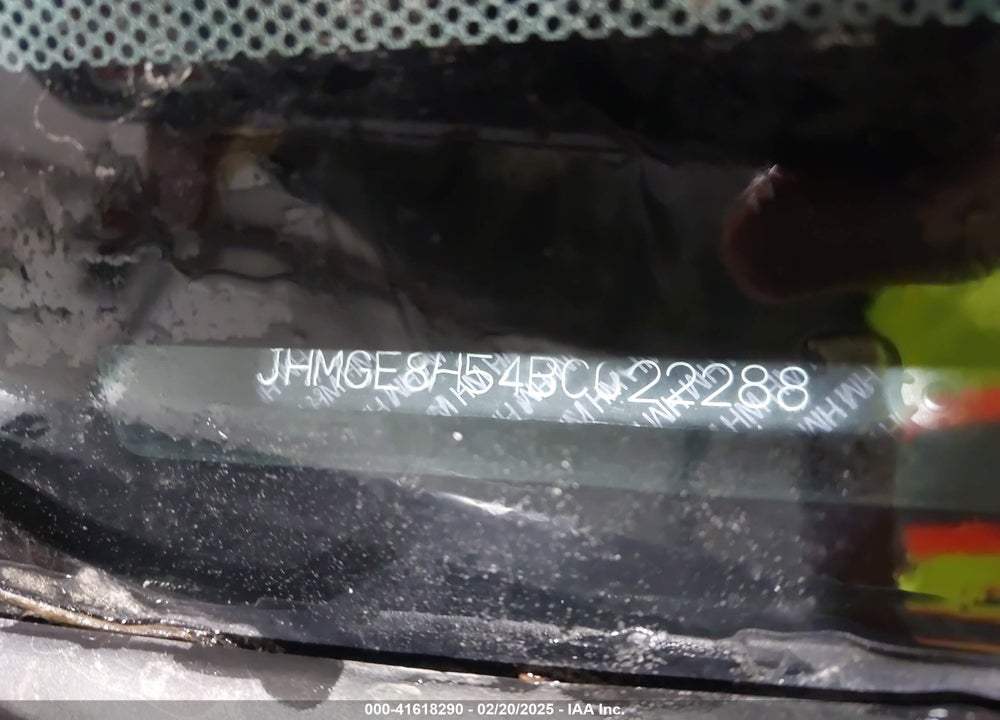 2011 HONDA FIT SPORT VIN: JHMGE8H54BC022288