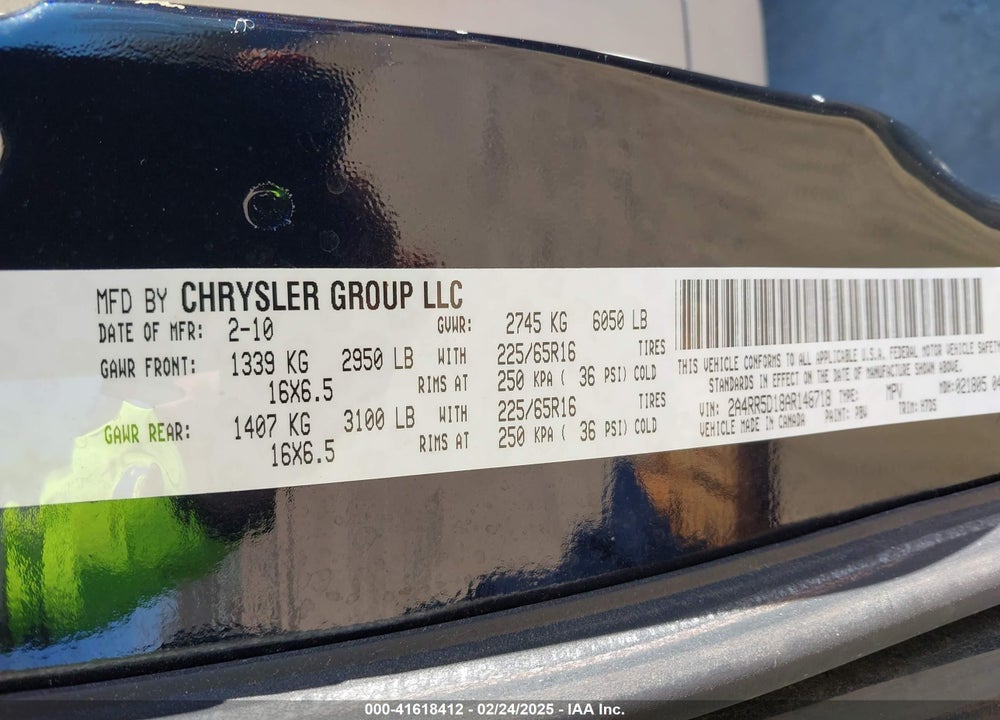 2010 CHRYSLER TOWN & COUNTRY TOURING VIN: 2A4RR5D18AR148718