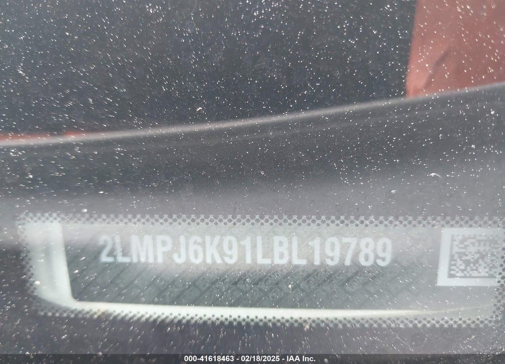 2020 LINCOLN NAUTILUS RESERVE VIN: 2LMPJ6K91LBL19789