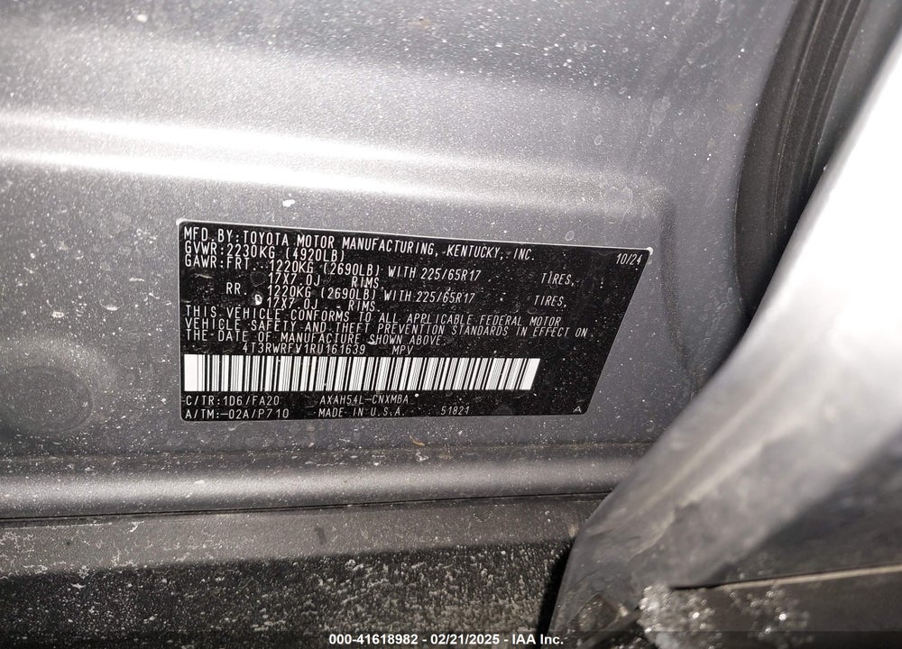 2024 TOYOTA RAV4 HYBRID XLE VIN: 4T3RWRFV1RU161639