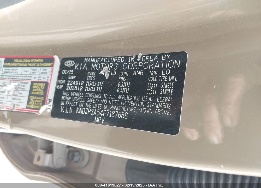 2015 KIA SOUL VIN: KNDJP3A54F7187688