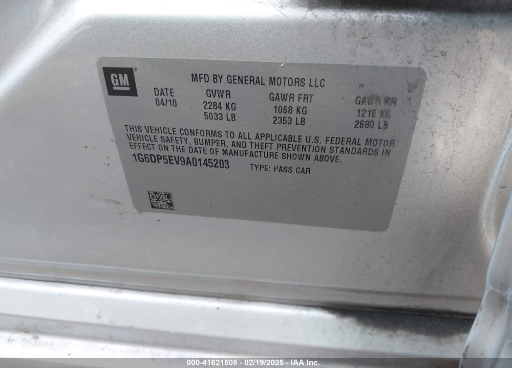 2010 CADILLAC CTS VIN: 1G6DP5EV9A0145203