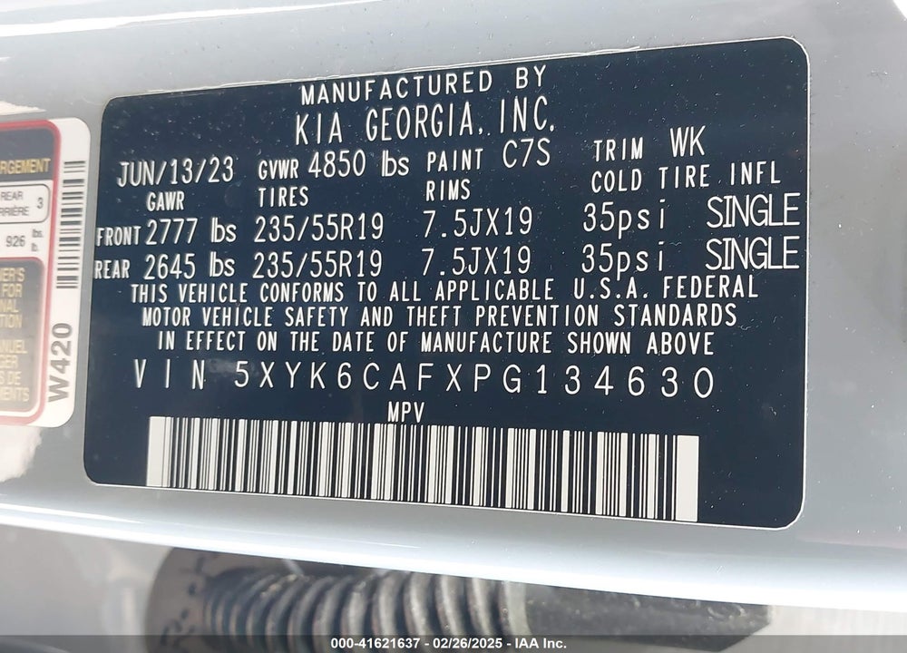 2023 KIA SPORTAGE VIN: 5XYK6CAFXPG134630