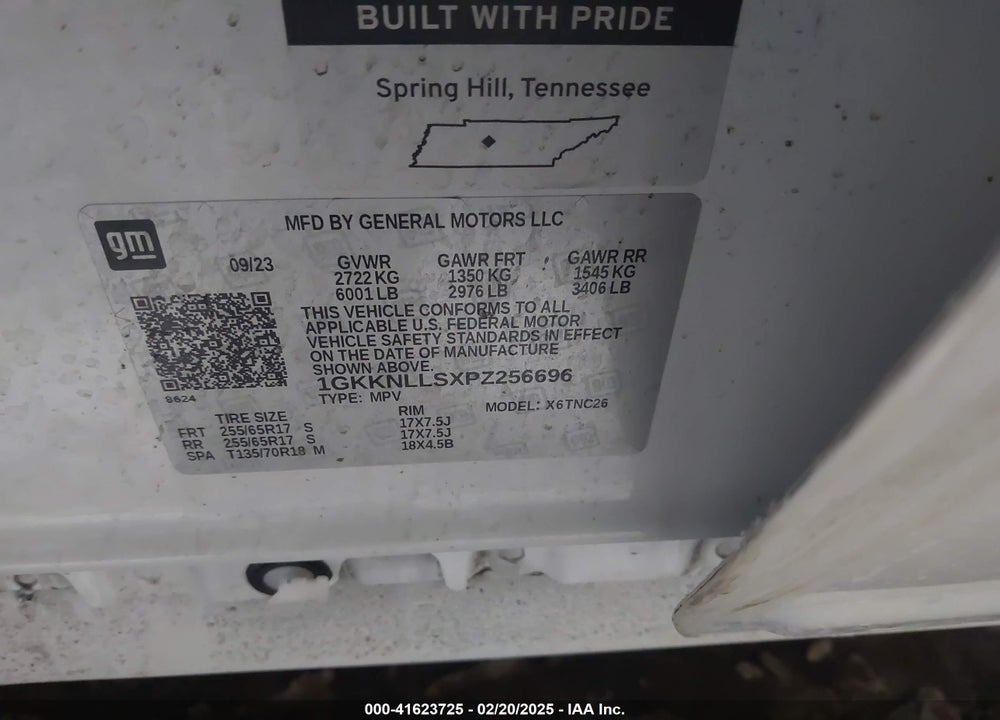 2023 GMC ACADIA VIN: 1GKKNLLSXPZ256696