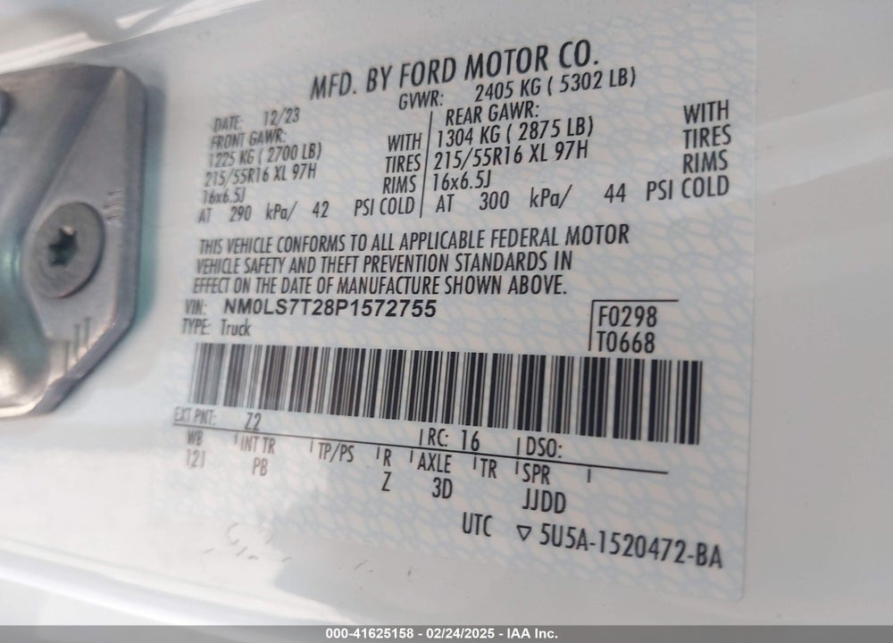 2023 FORD TRANSIT CONNECT XLT CARGO VAN VIN: NM0LS7T28P1572755