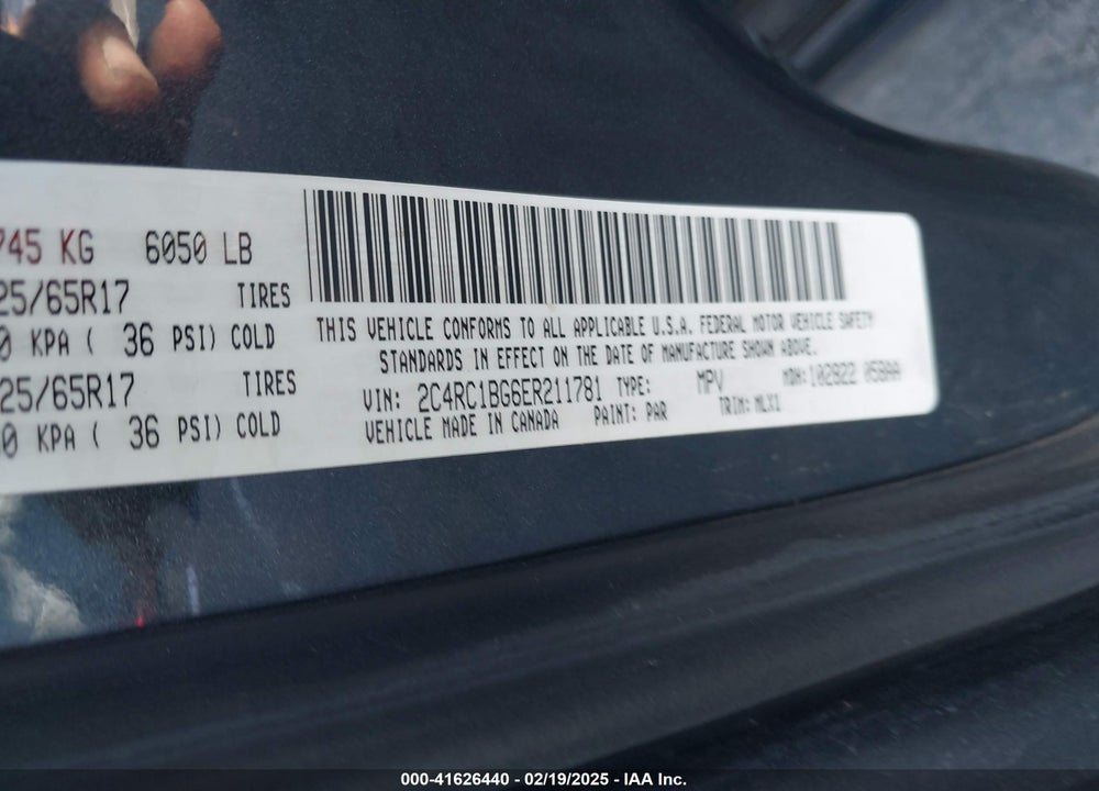2014 CHRYSLER TOWN & COUNTRY TOURING VIN: 2C4RC1BG6ER211781