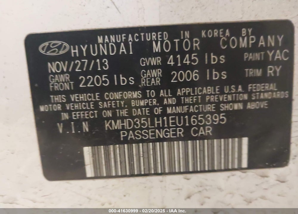 2014 HYUNDAI ELANTRA GT VIN: KMHD35LH1EU165395
