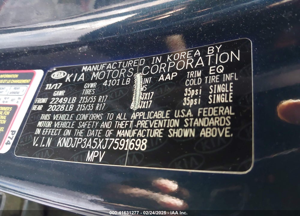 2018 KIA SOUL VIN: KNDJP3A5XJ7591698