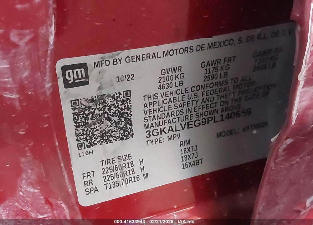 2023 GMC TERRAIN VIN: 3GKALVEG9PL140659