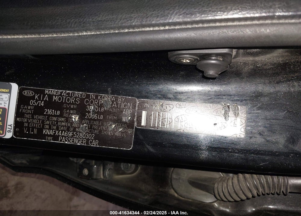 2015 KIA FORTE LX VIN: KNAFX4A69F5280302