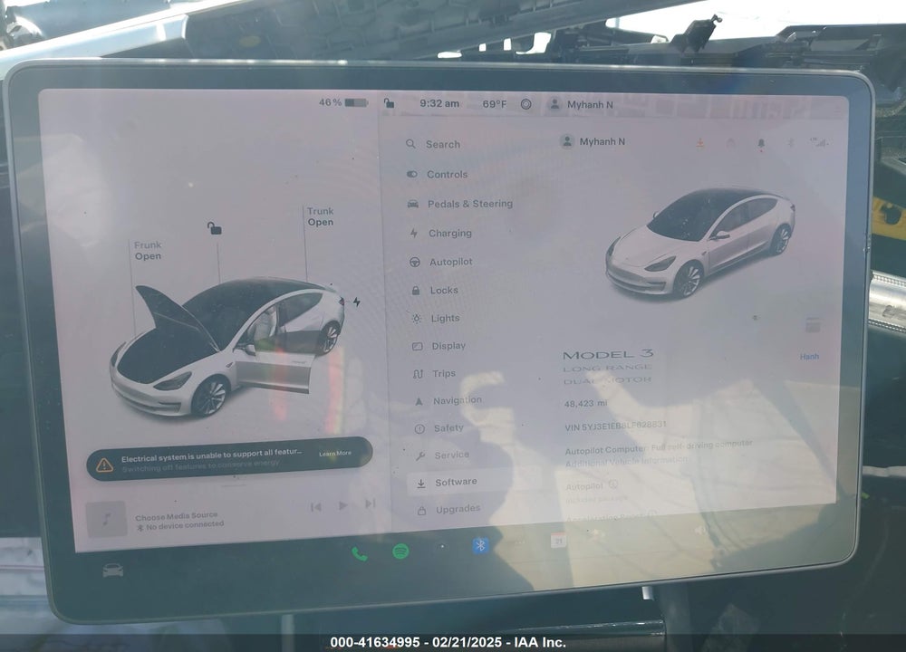 2020 TESLA MODEL 3 VIN: 5YJ3E1EB8LF628831