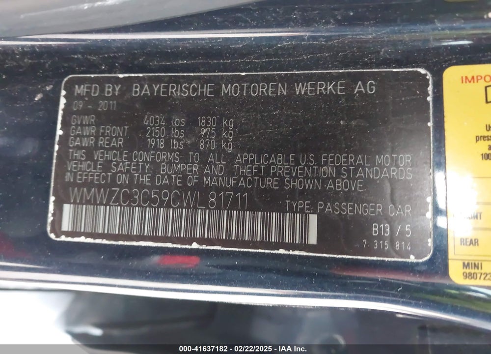 2012 MINI COOPER S COUNTRYMAN VIN: WMWZC3C59CWL81711