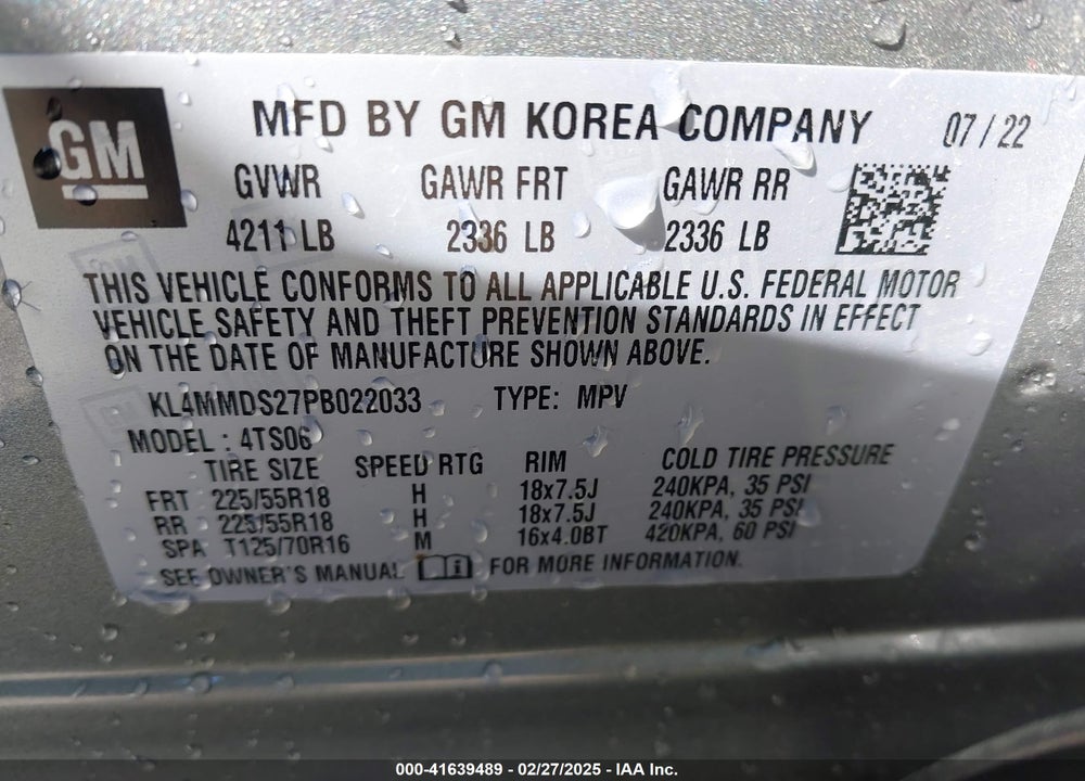 2023 BUICK ENCORE GX VIN: KL4MMDS27PB022033