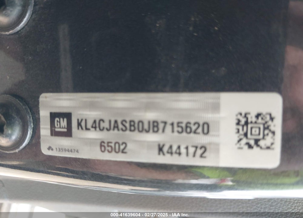 2018 BUICK ENCORE PREFERRED VIN: KL4CJASB0JB715620