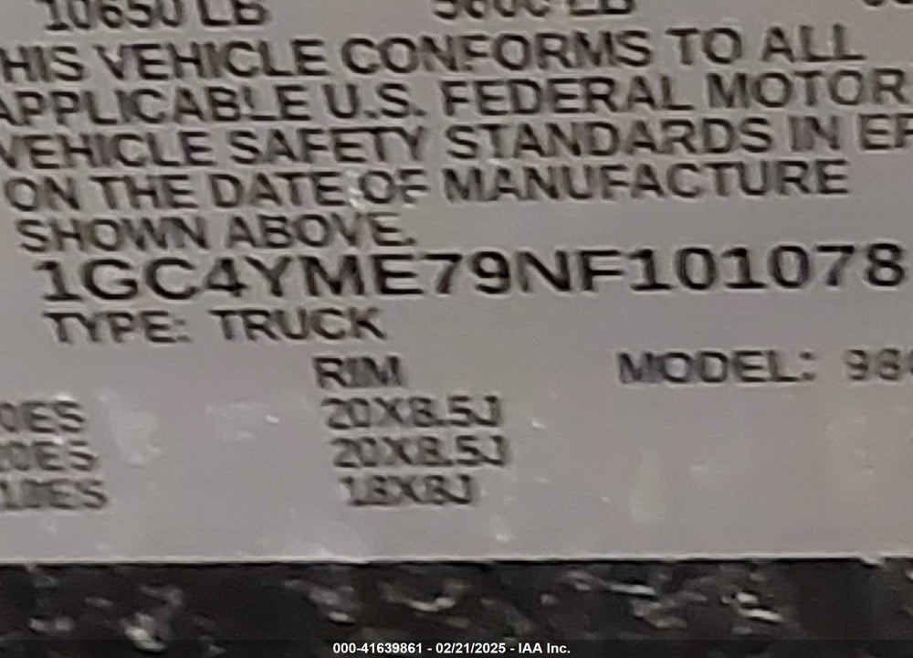 2022 CHEVROLET SILVERADO 2500HD 4WD STANDARD BED CUSTOM VIN: 1GC4YME79NF101078