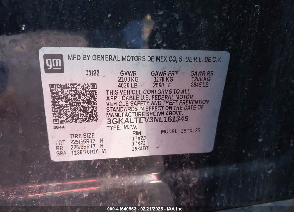 2022 GMC TERRAIN AWD SLE VIN: 3GKALTEV3NL161345