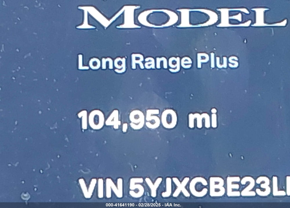 2020 TESLA MODEL X VIN: 5YJXCBE23LF233601