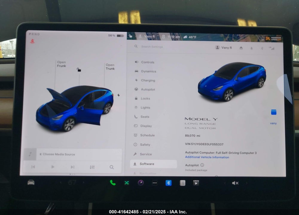 2020 TESLA MODEL Y VIN: 5YJYGDEE0LF055337