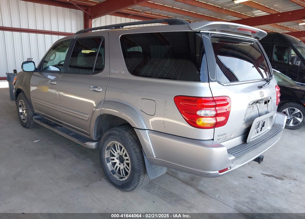 2002 TOYOTA SEQUOIA LIMITED V8 VIN: 5TDBT48A72S078764