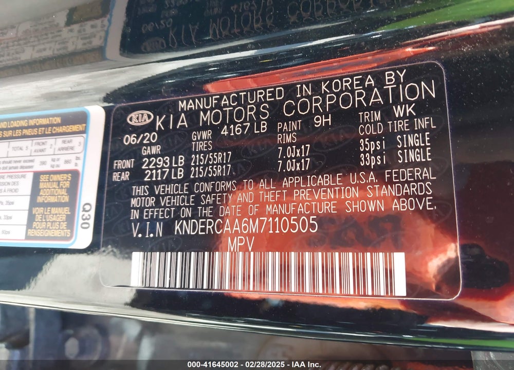 2021 KIA SELTOS EX VIN: KNDERCAA6M7110505