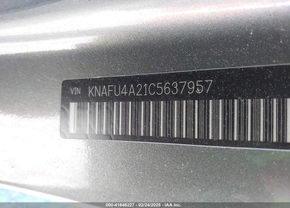 2012 KIA FORTE EX VIN: KNAFU4A21C5637957