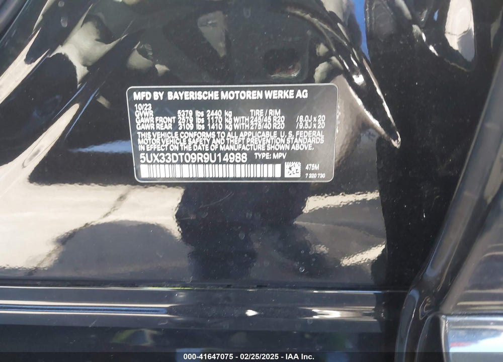 2024 BMW X4 XDRIVE30I VIN: 5UX33DT09R9U14988