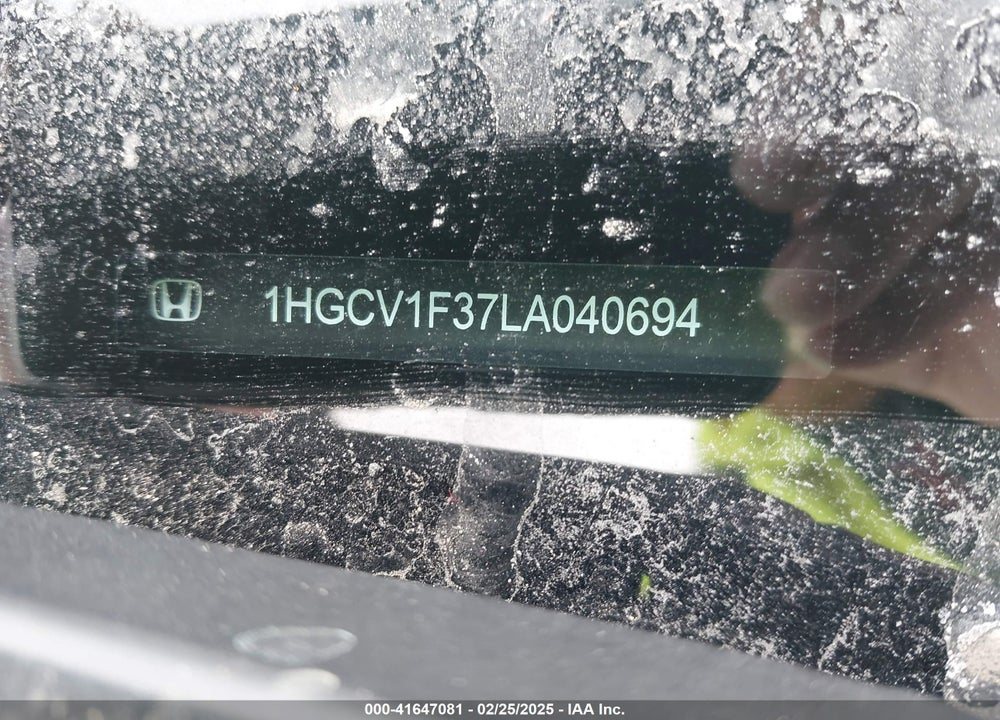 2020 HONDA ACCORD VIN: 1HGCV1F37LA040694